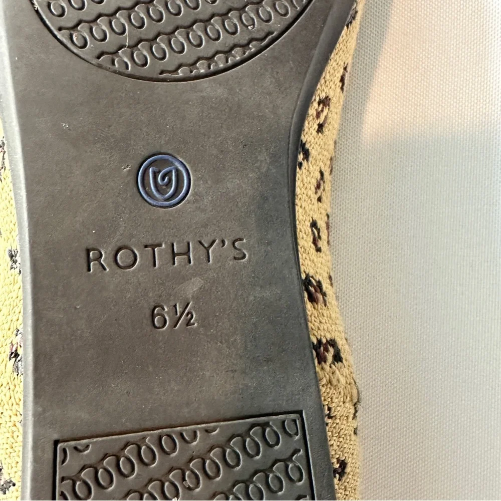 Rothy's Brown and Blue Leopard Print almond loafer